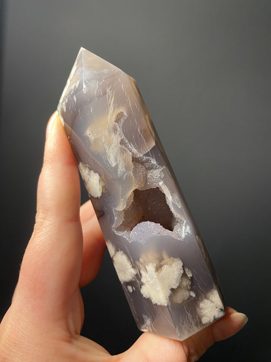 BLACK FLOWER AGATE TOWERS A - E