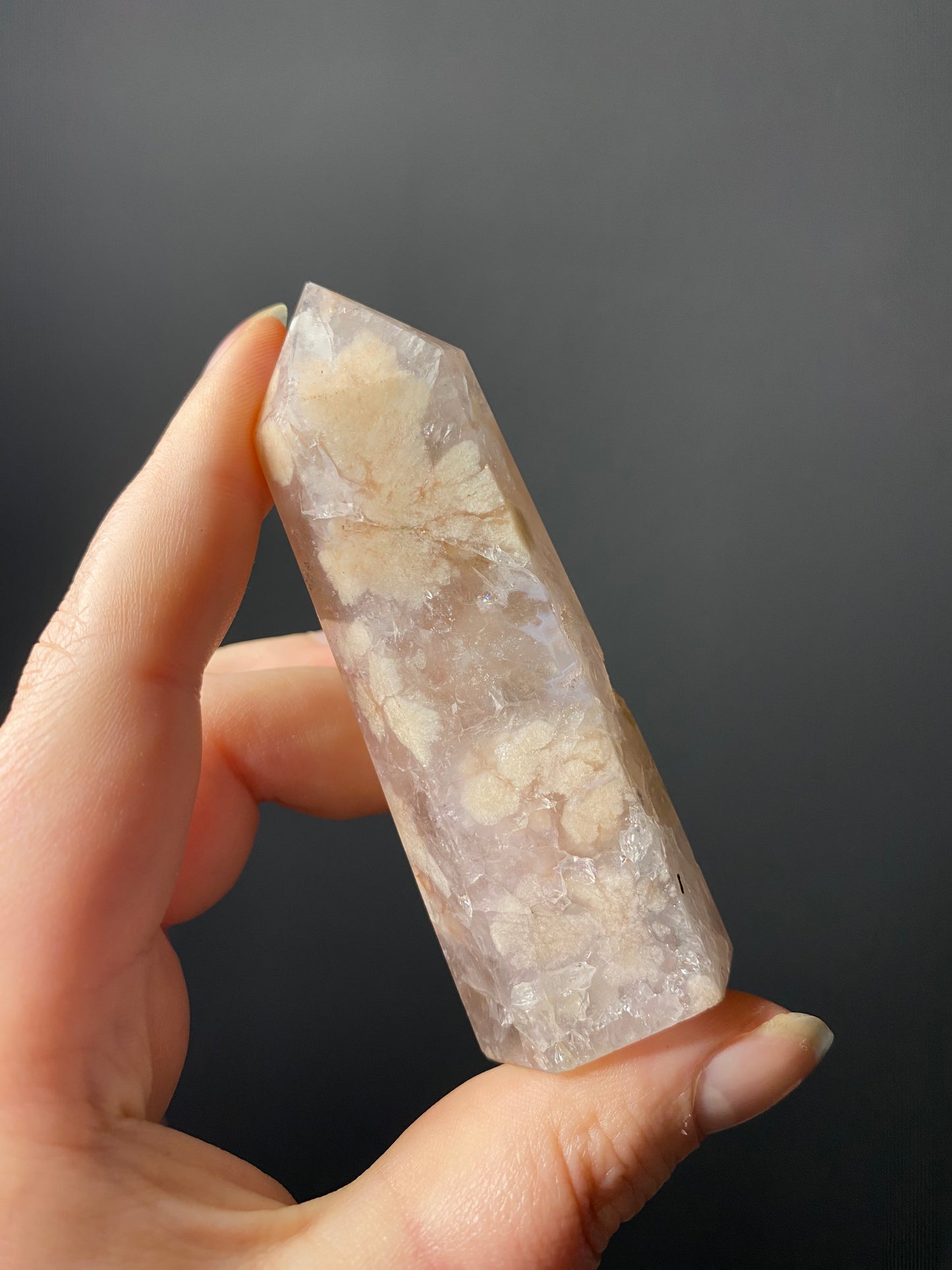 PINK AMETHYST FLOWER AGATE TOWERS A - E