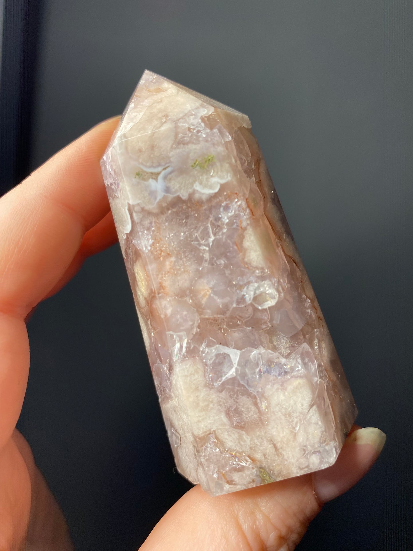 PINK AMETHYST FLOWER AGATE TOWERS F - J