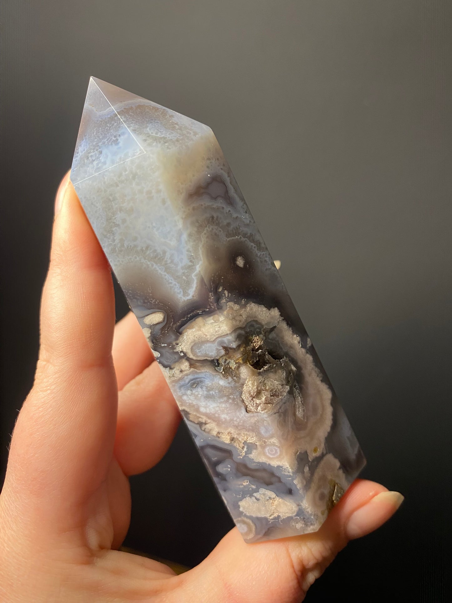 BLACK FLOWER AGATE TOWERS A - E