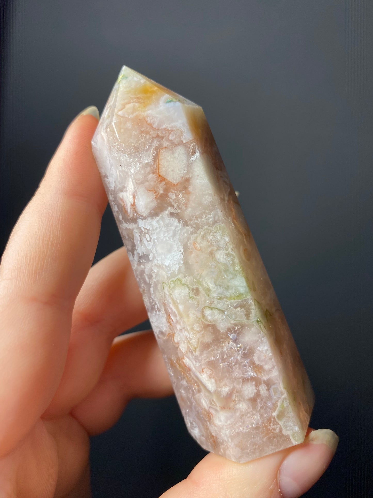 PINK AMETHYST FLOWER AGATE TOWERS F - J