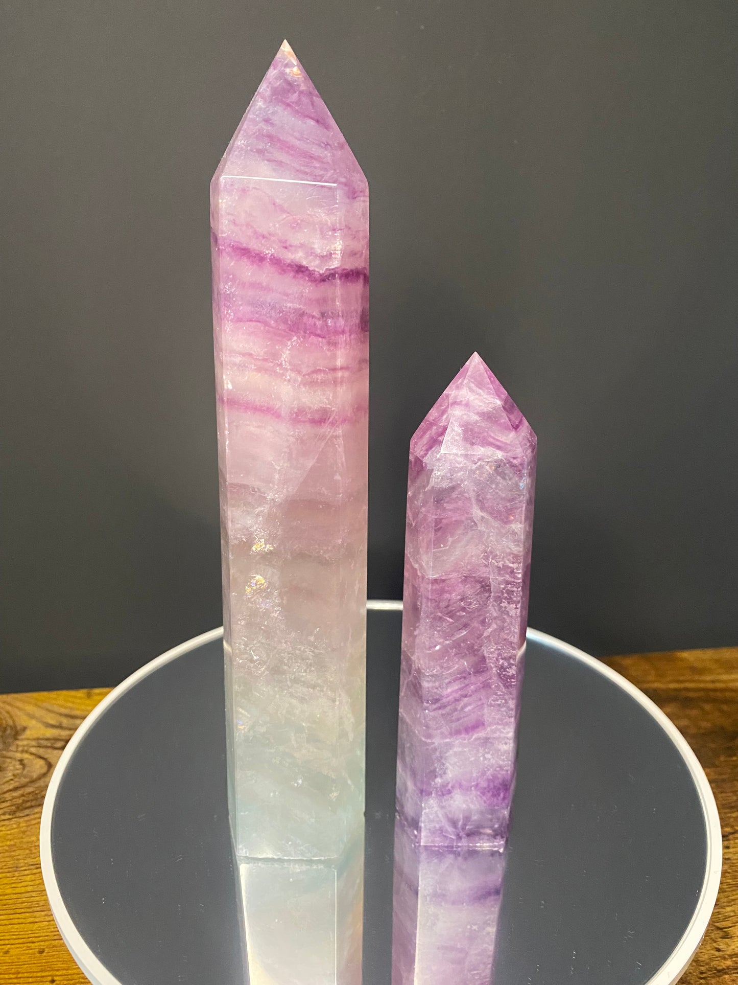 LARGE FLUORITE TOWERS A-B