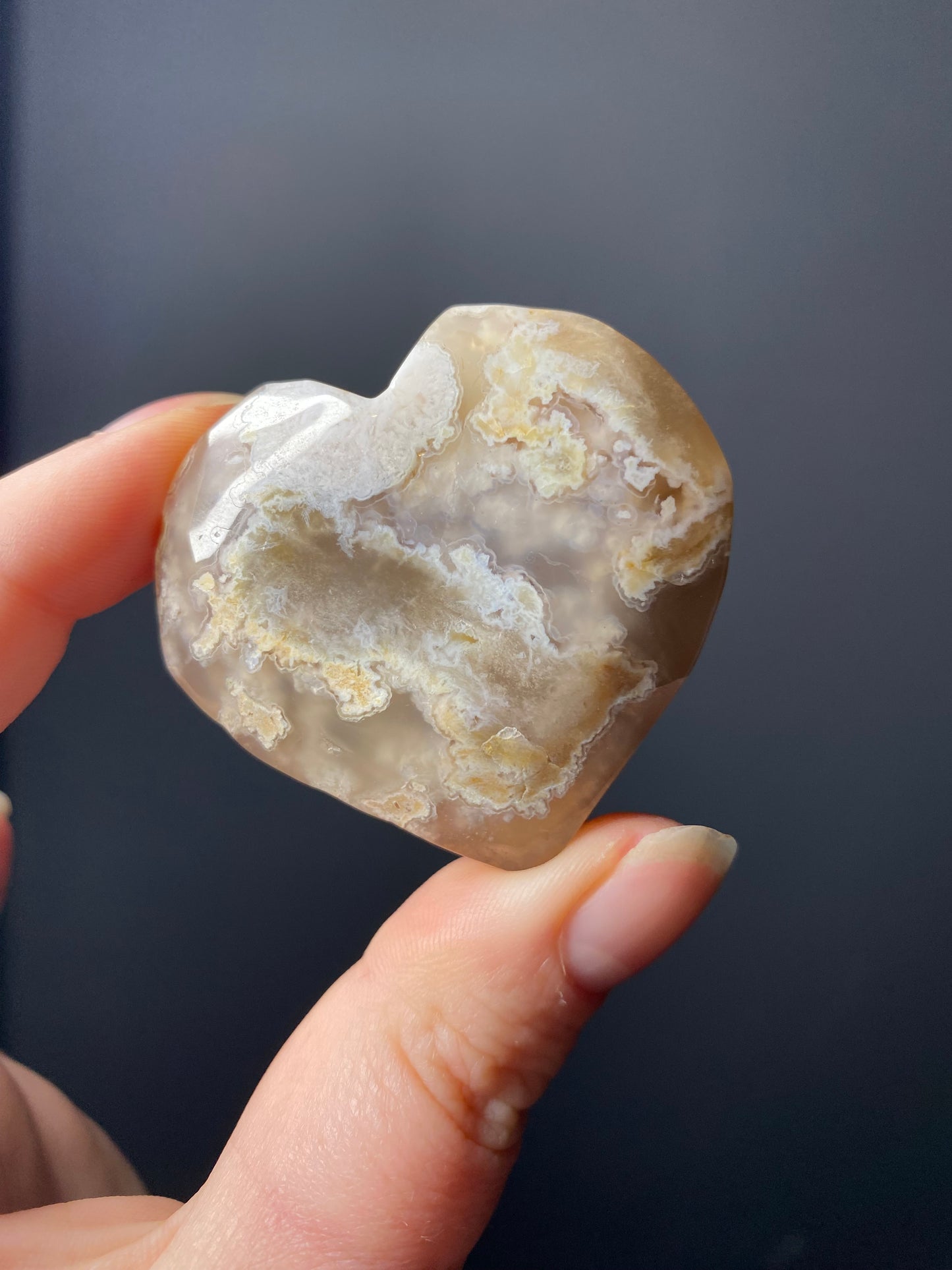 FLOWER AGATE HEART CARVINGS