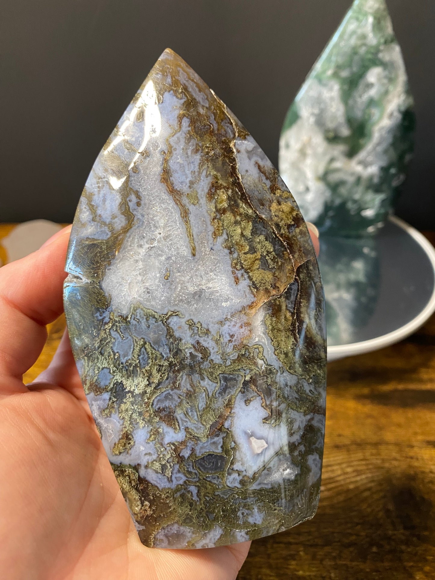 MOSS AGATE STANDS A - D