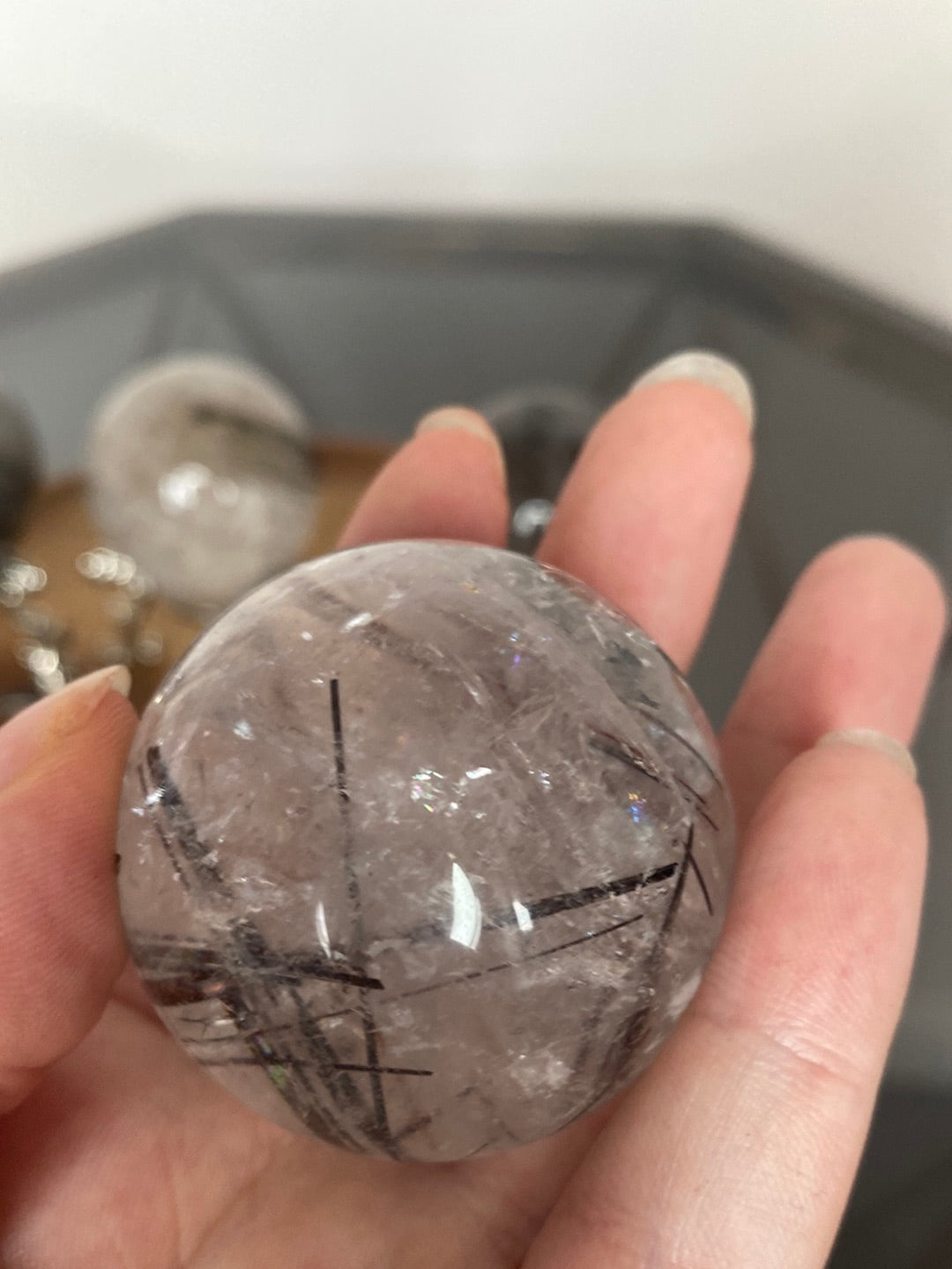RUTILATED QUARTZ SPHERES A - E
