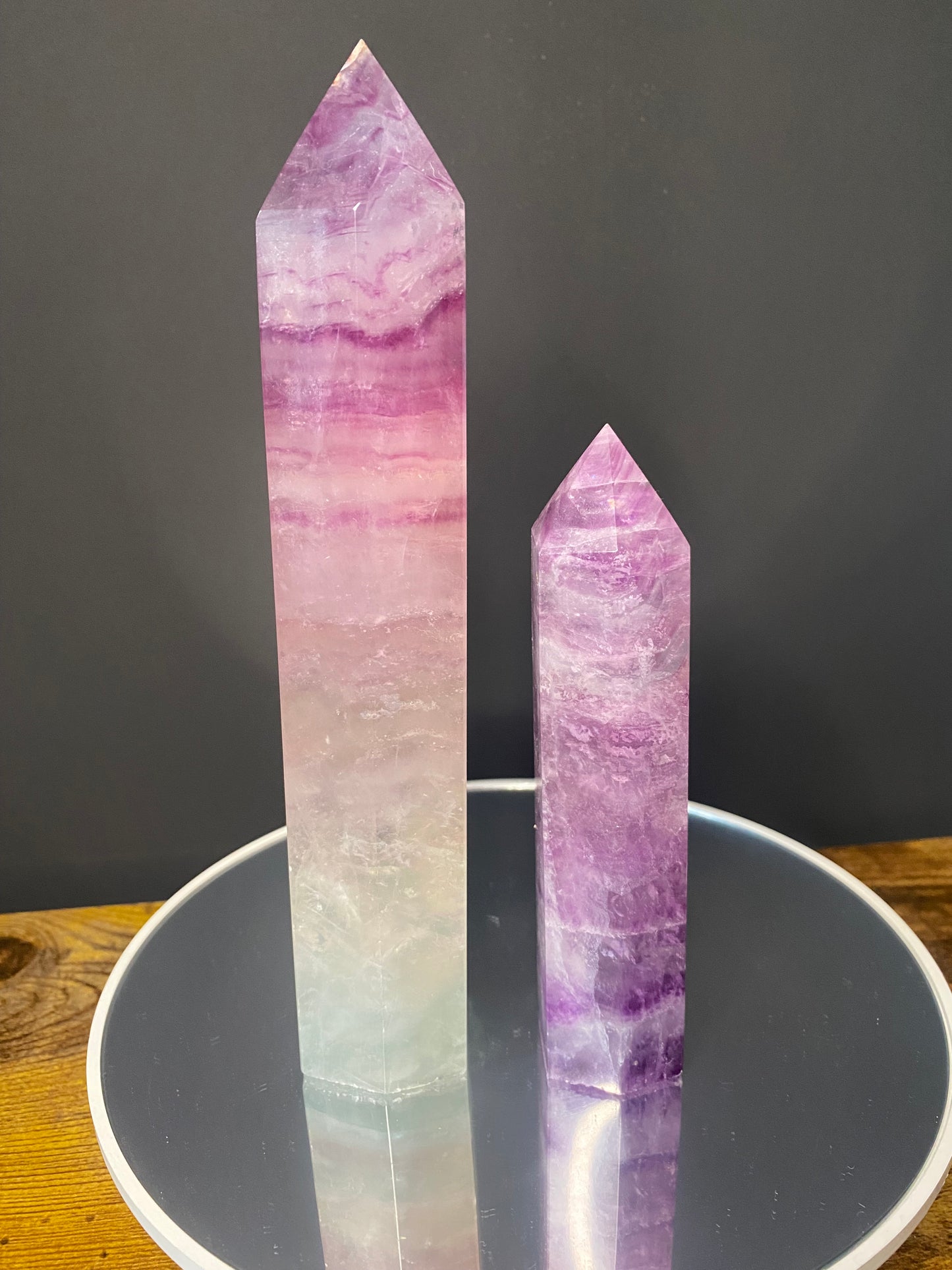 LARGE FLUORITE TOWERS A-B