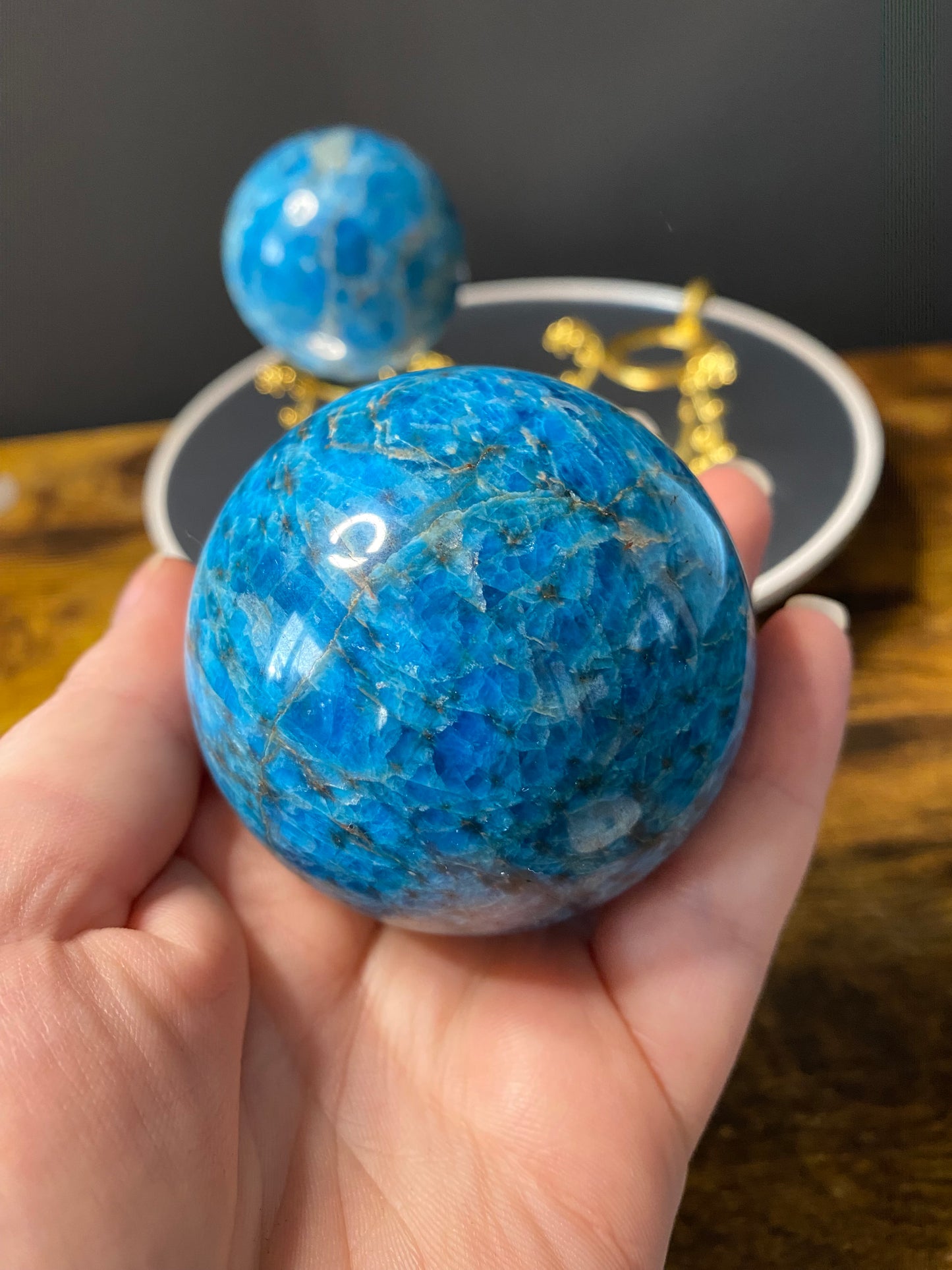 BLUE APATITE SPHERES