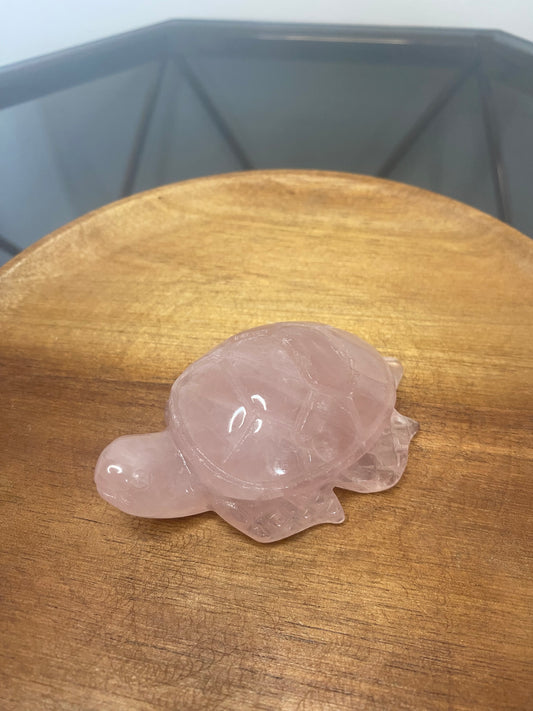 ROSE QUARTZ TURTLE CARVING