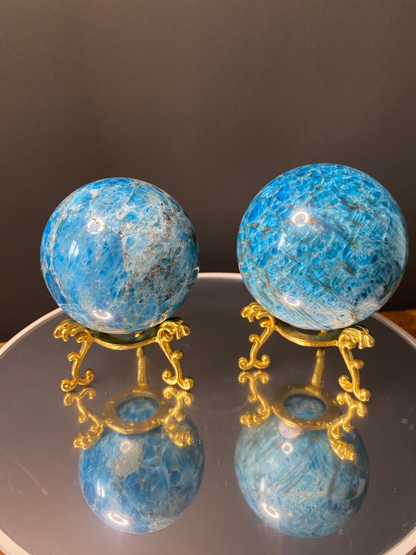 BLUE APATITE SPHERES