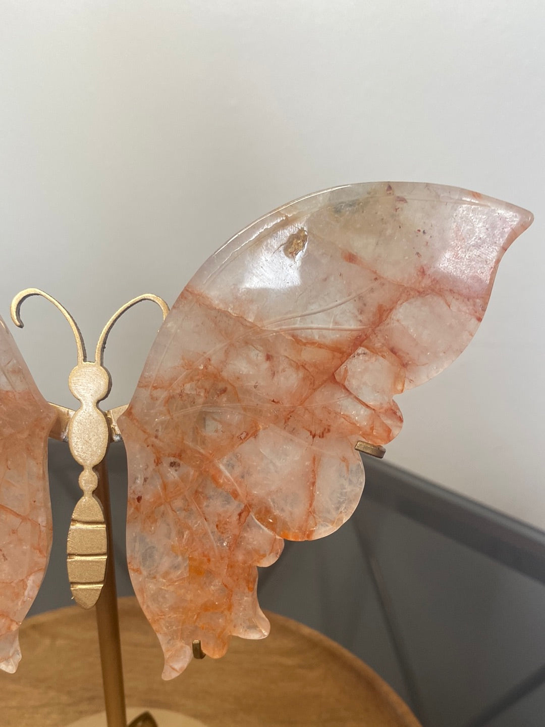 FIRE QUARTZ BUTTERFLY WINGS AND STAND