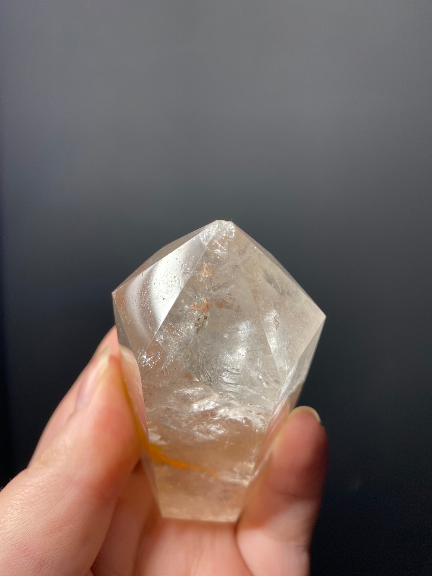 IMPERFECT CLEAR QUARTZ DT WITH GOLDEN HEALER