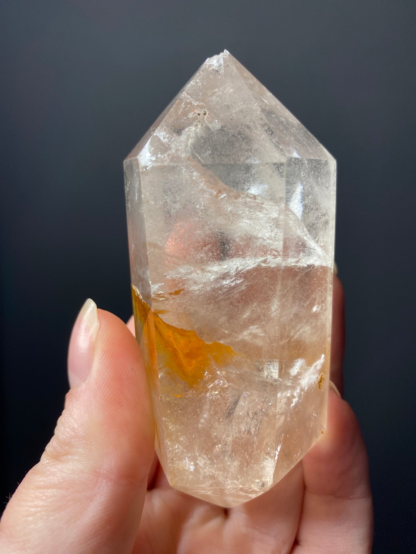 IMPERFECT CLEAR QUARTZ DT WITH GOLDEN HEALER