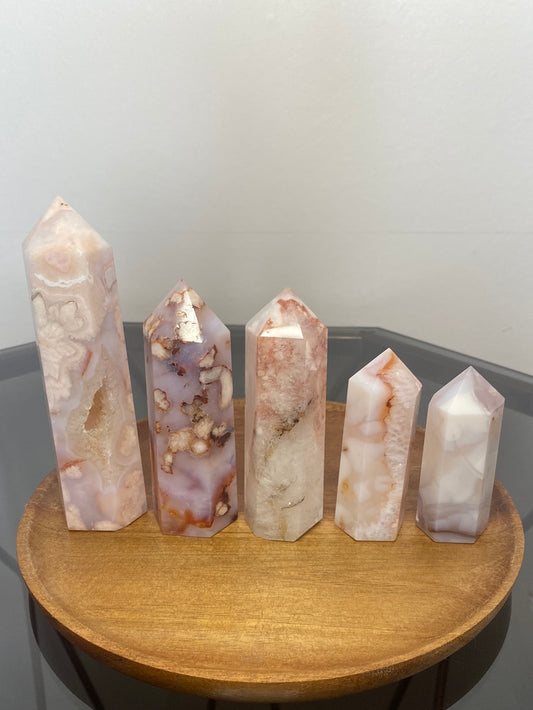 CARNELIAN FLOWER AGATE TOWERS F - J