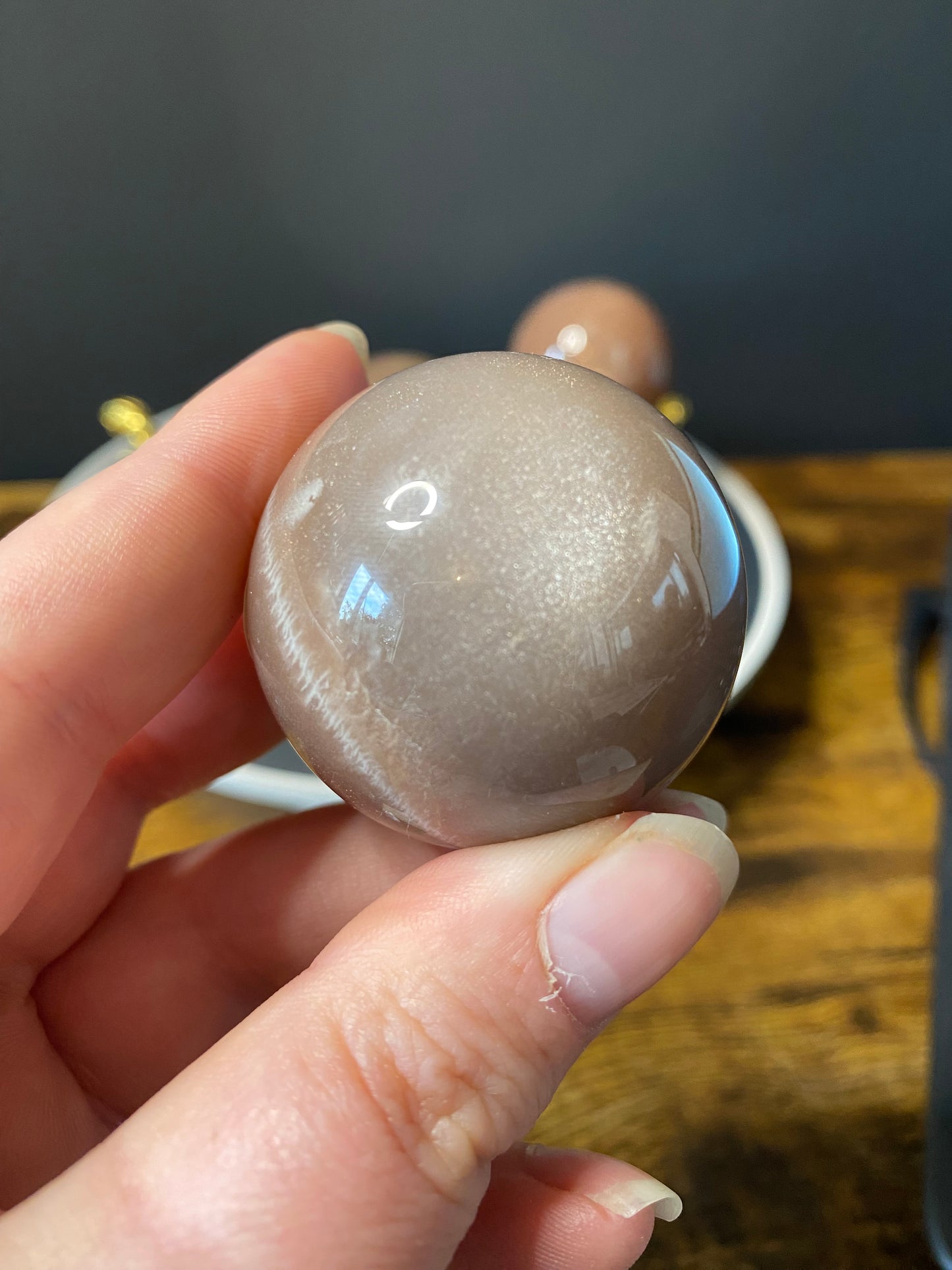 PEACH MOONSTONE SPHERES A - C