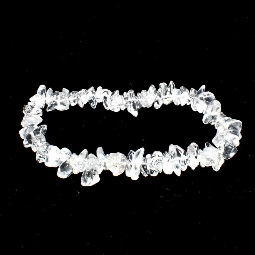 CLEAR QUARTZ CRYSTAL CHIP BRACELET