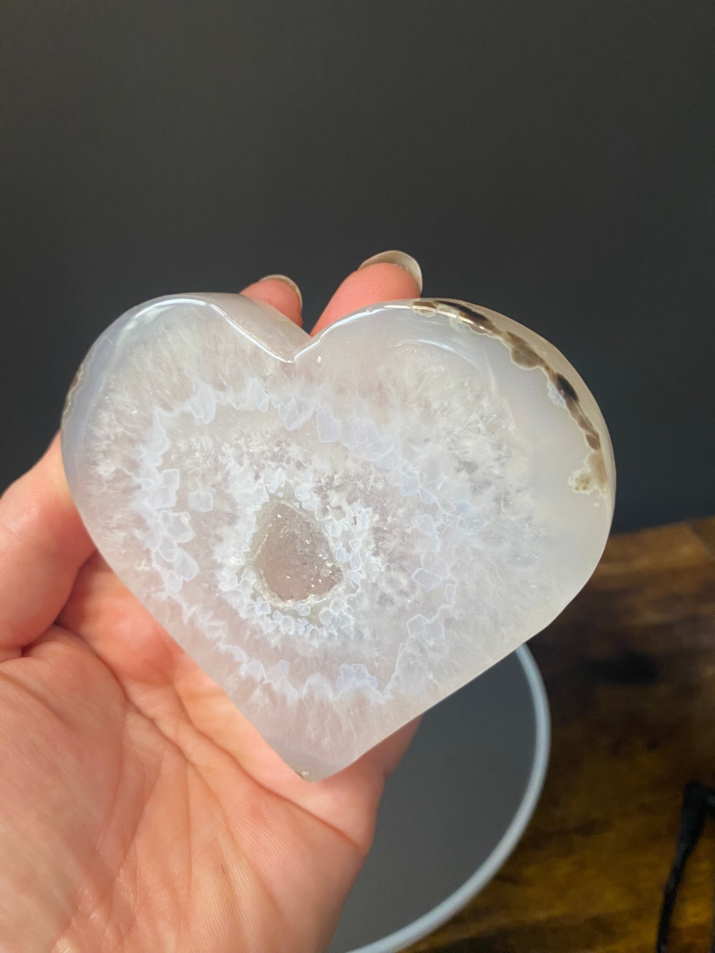 DRUZY AGATE HEARTS ON STANDS