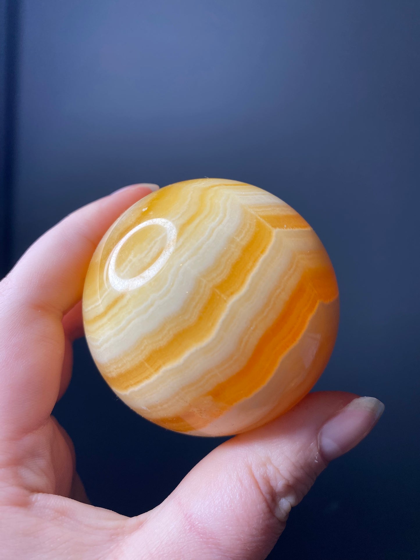 ORANGE CALCITE SPHERES A - D