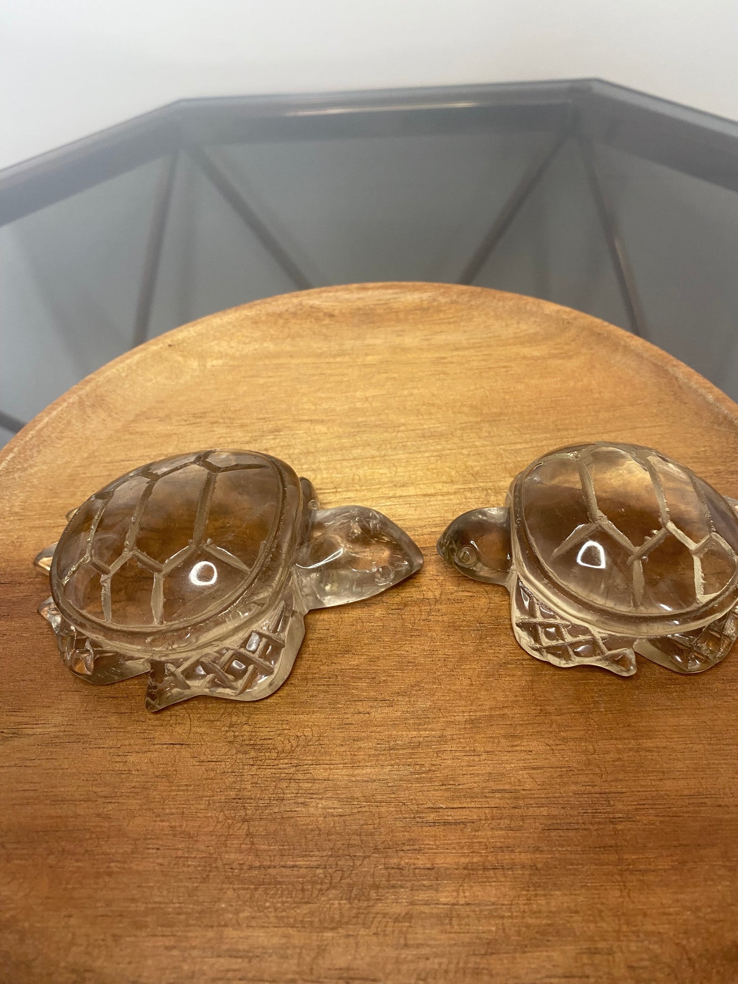 SMOKY QUARTZ TURTLE CARVINGS