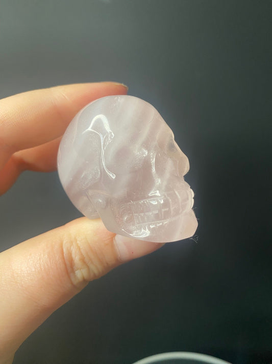 ROSE QUARTZ SKULL CARVING