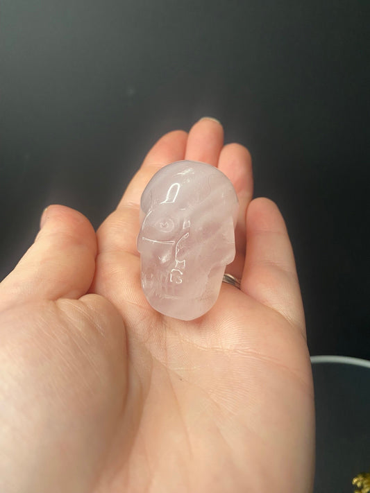 ROSE QUARTZ SKULL CARVING