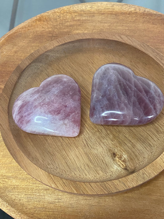 LAVENDER ROSE QUARTZ HEARTS