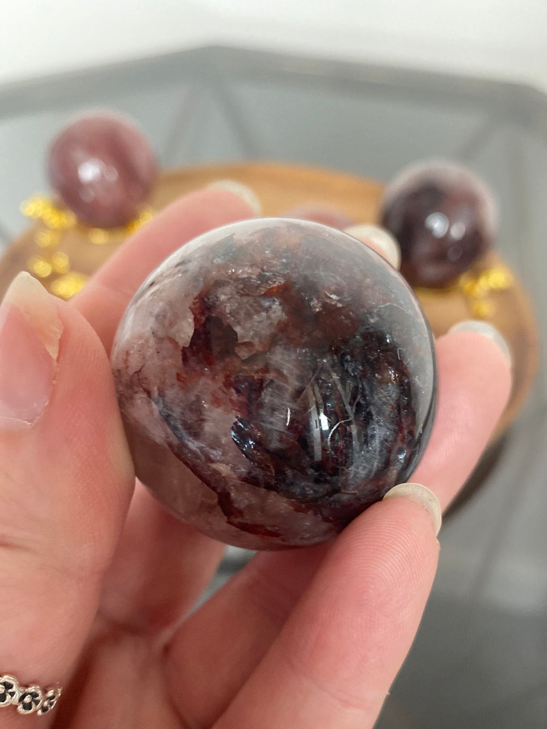 MEDIUM FIRE QUARTZ SPHERES A - D