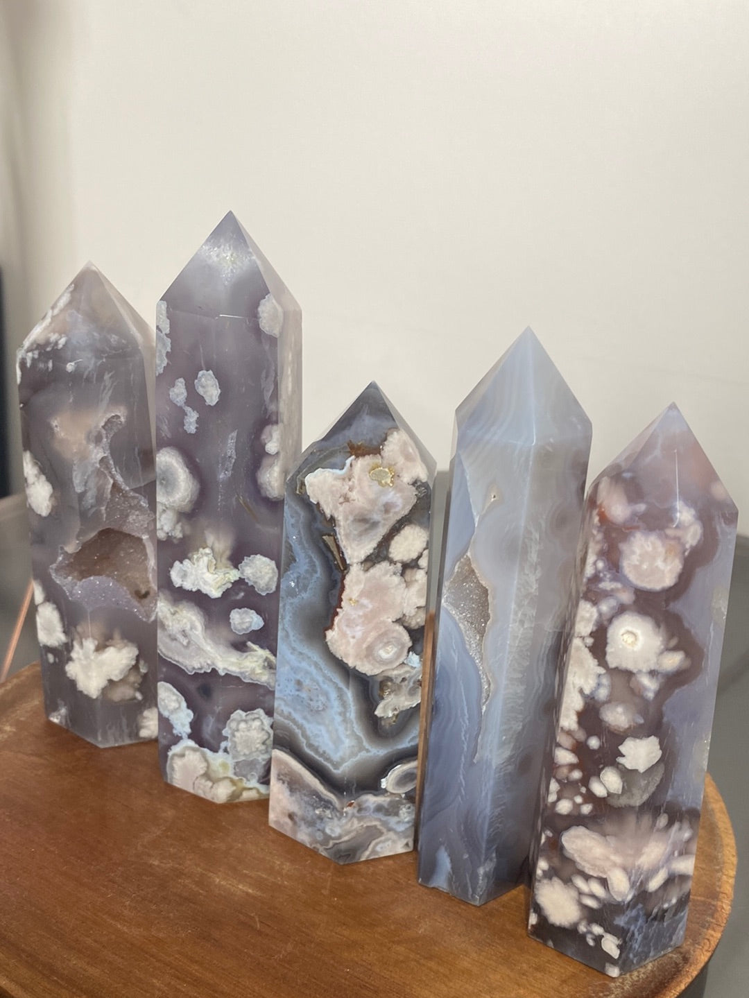 BLACK FLOWER AGATE TOWERS A - E