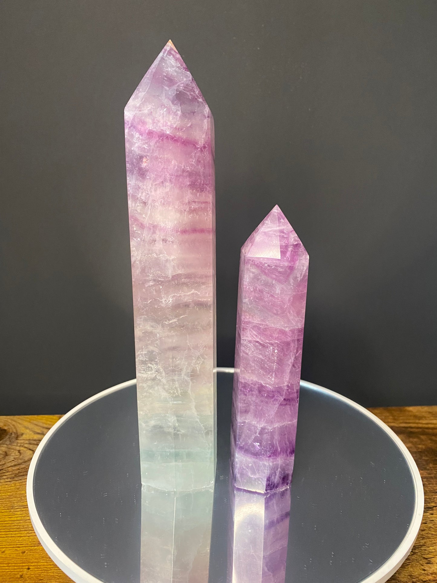 LARGE FLUORITE TOWERS A-B