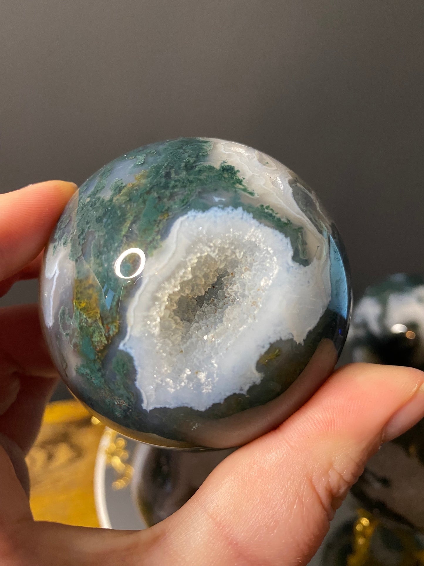 MOSS AGATE SPHERES A - E