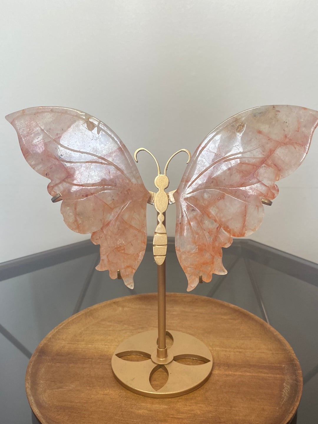 FIRE QUARTZ BUTTERFLY WINGS AND STAND