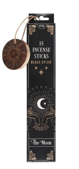 THE MOON BLACK OPIUM INCENSE STICKS AND HOLDER