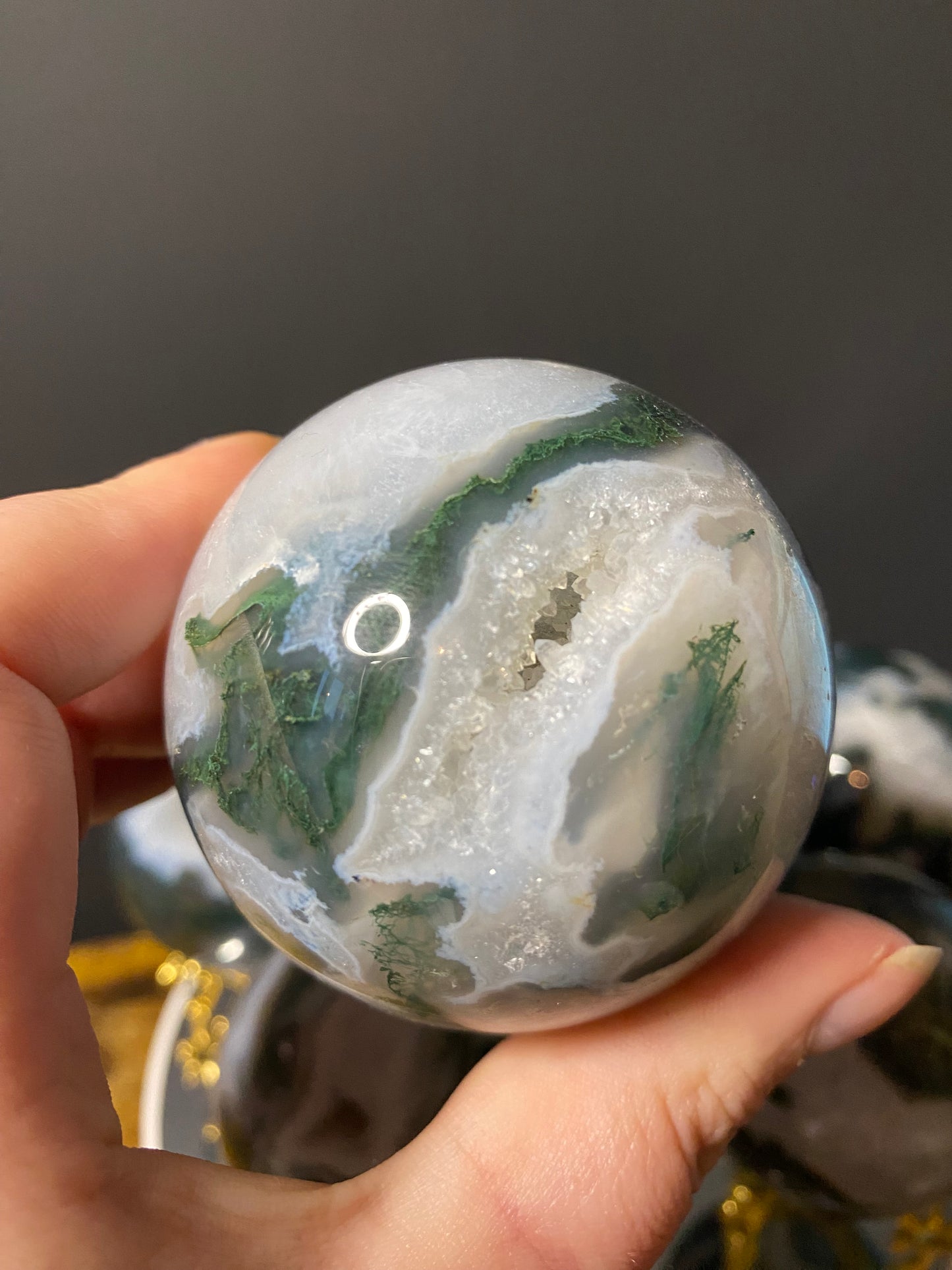 MOSS AGATE SPHERES A - E