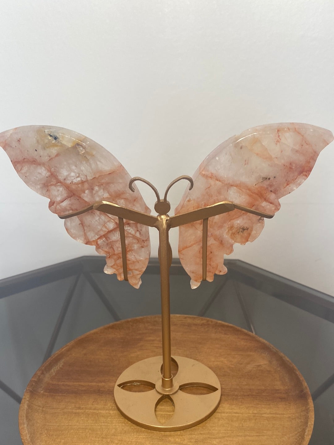 FIRE QUARTZ BUTTERFLY WINGS AND STAND