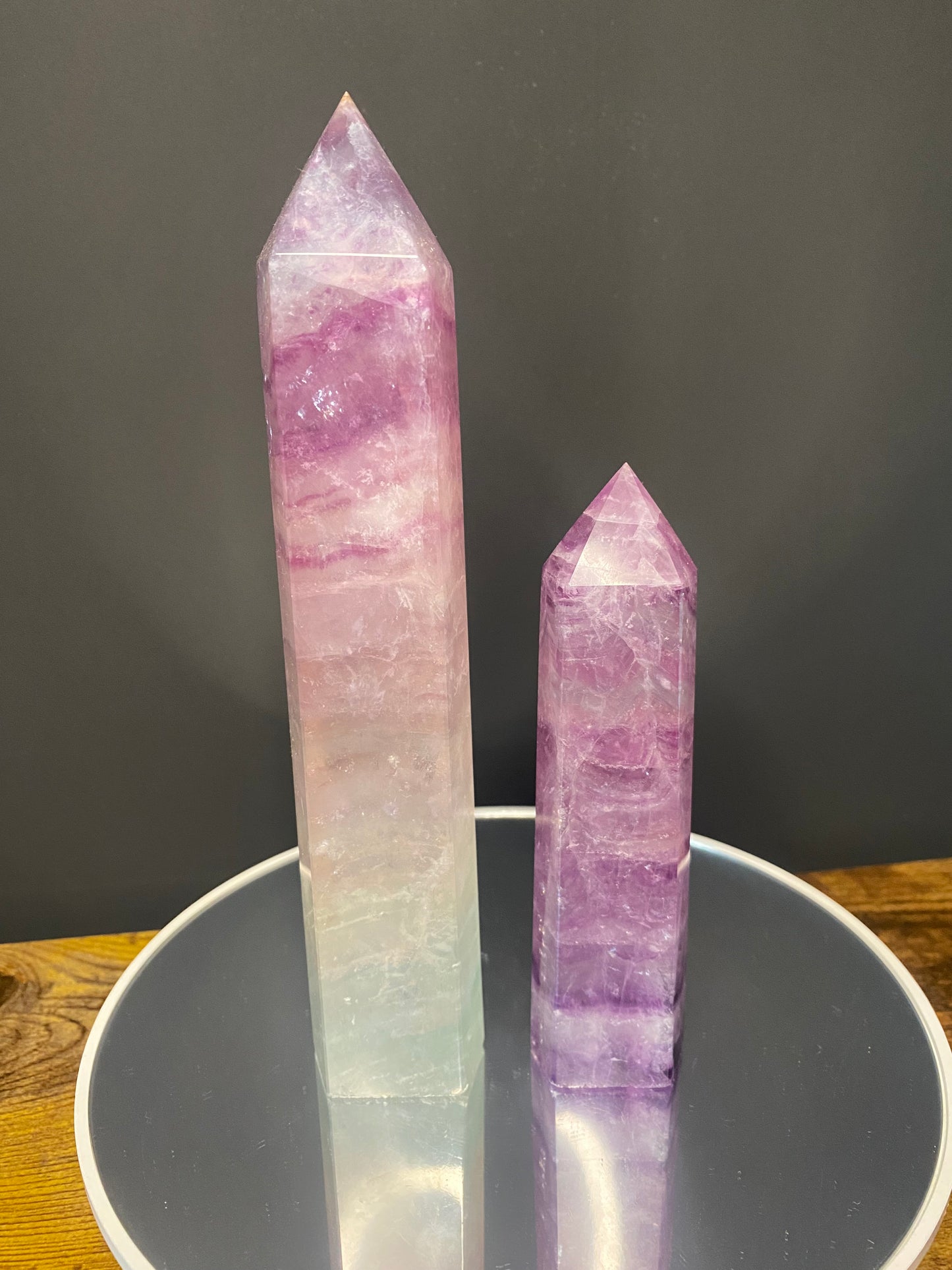 LARGE FLUORITE TOWERS A-B