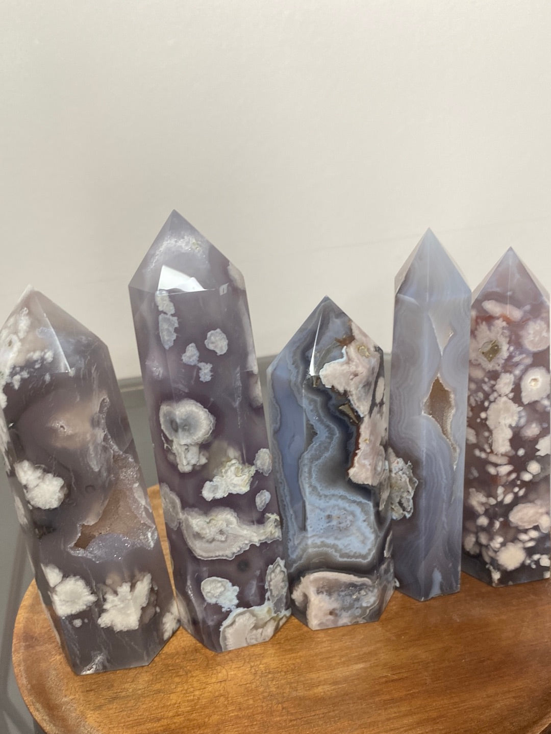 BLACK FLOWER AGATE TOWERS A - E