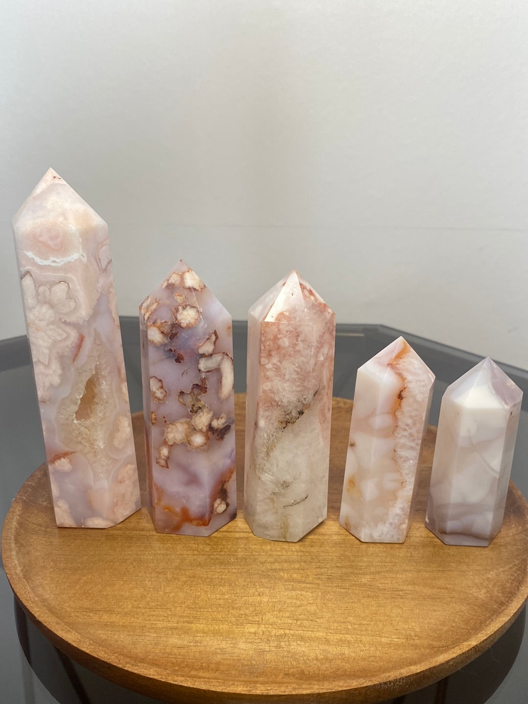 CARNELIAN FLOWER AGATE TOWERS F - J