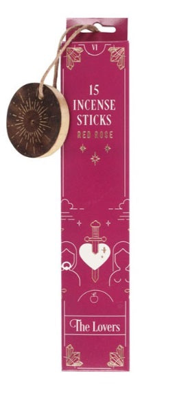 THE LOVERS RED ROSE INCENSE STICKS AND HOLDER