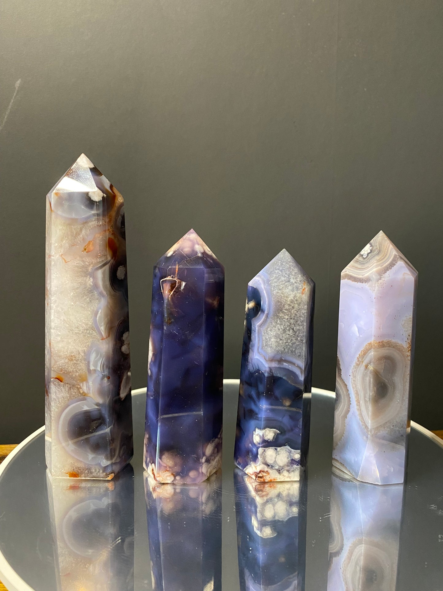 BLUE FLOWER AGATE TOWERS A - D