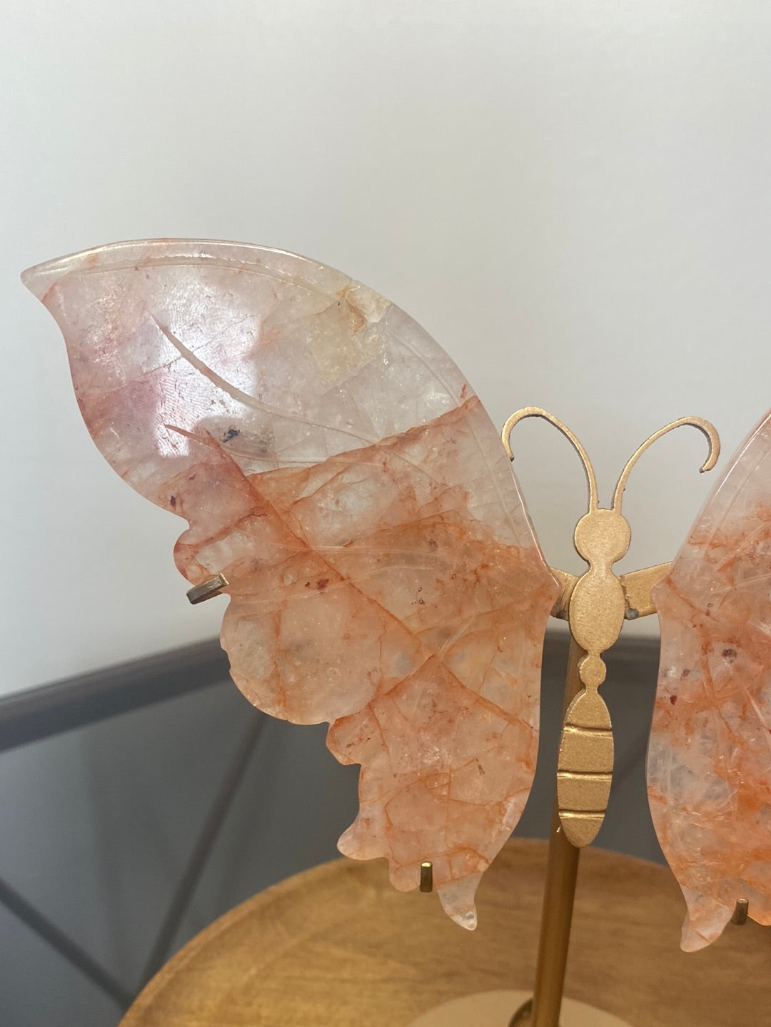 FIRE QUARTZ BUTTERFLY WINGS AND STAND