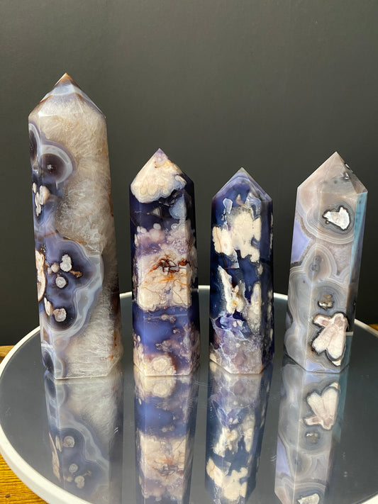 BLUE FLOWER AGATE TOWERS A - D