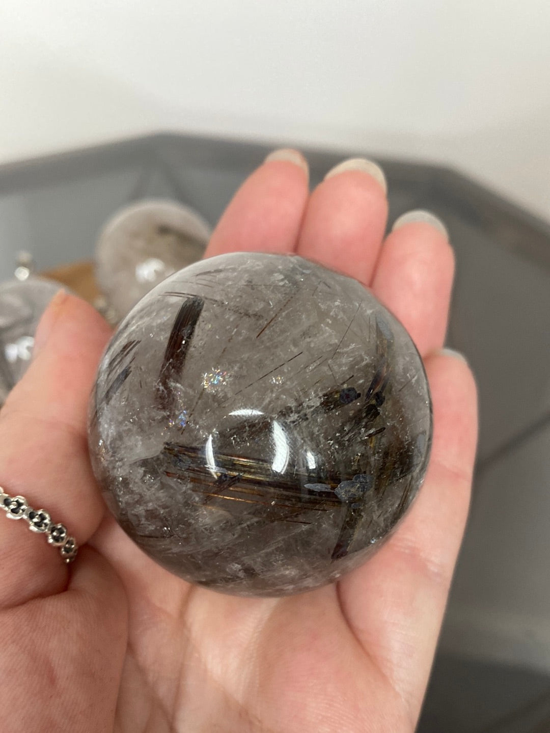 RUTILATED QUARTZ SPHERES A - E