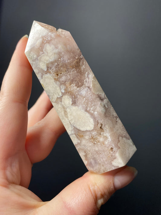PINK AMETHYST FLOWER AGATE TOWERS A - E