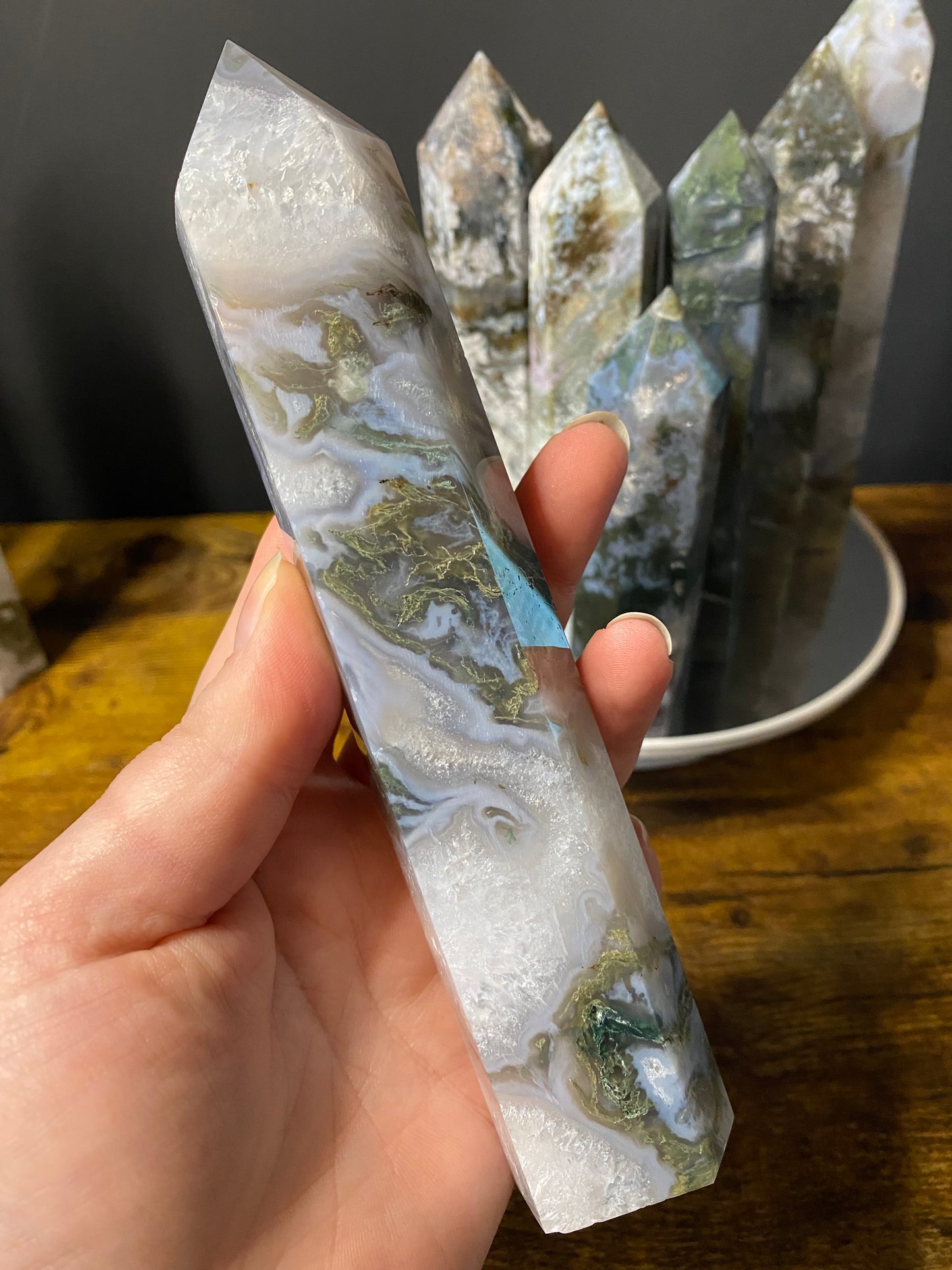 MOSS AGATE TOWERS A - H