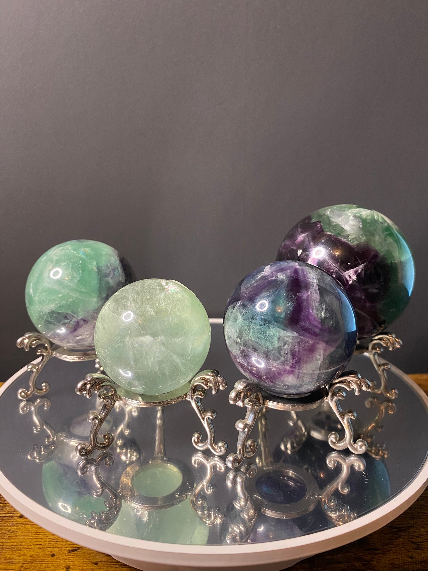 FLUORITE SPHERES A - D