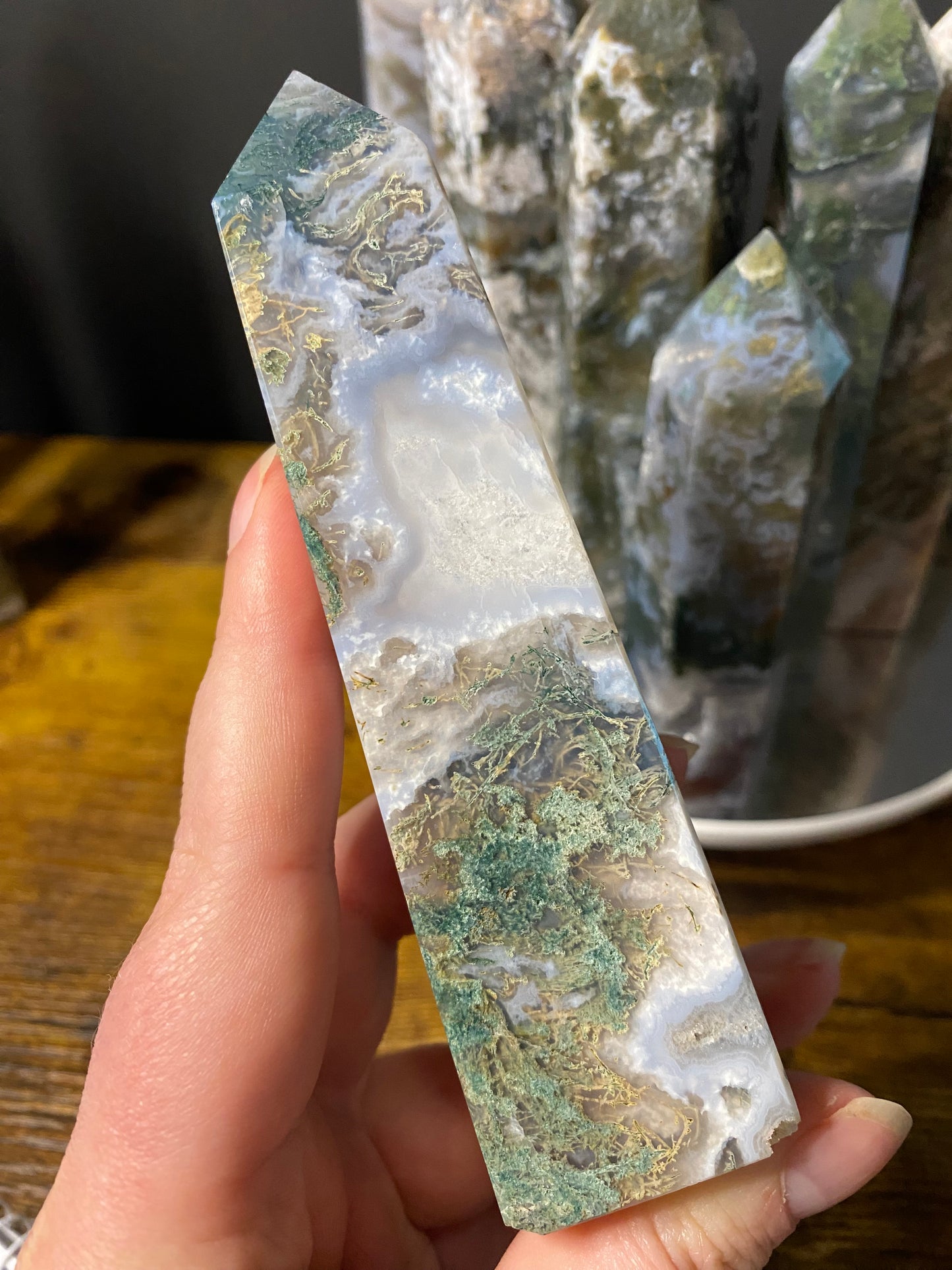 MOSS AGATE TOWERS A - H