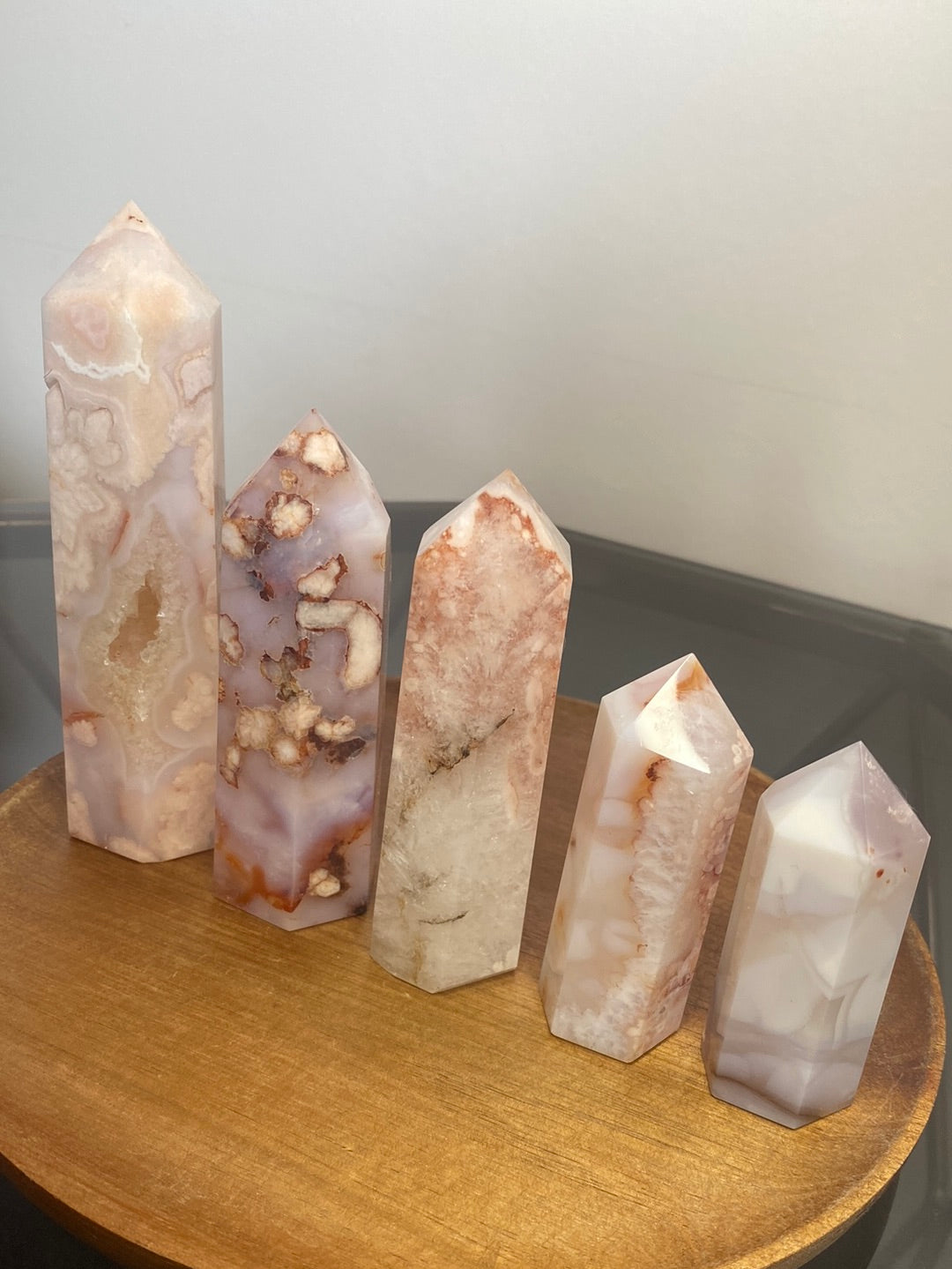 CARNELIAN FLOWER AGATE TOWERS F - J