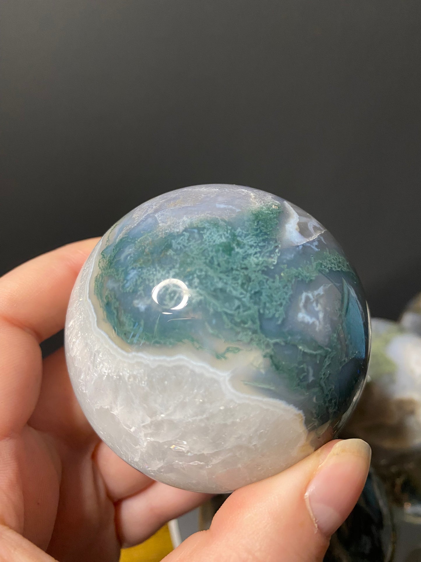 MOSS AGATE SPHERES F - J