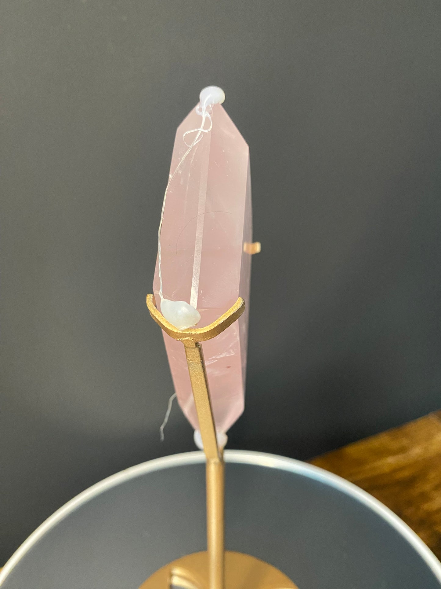 ROSE QUARTZ CARVING ON STAND