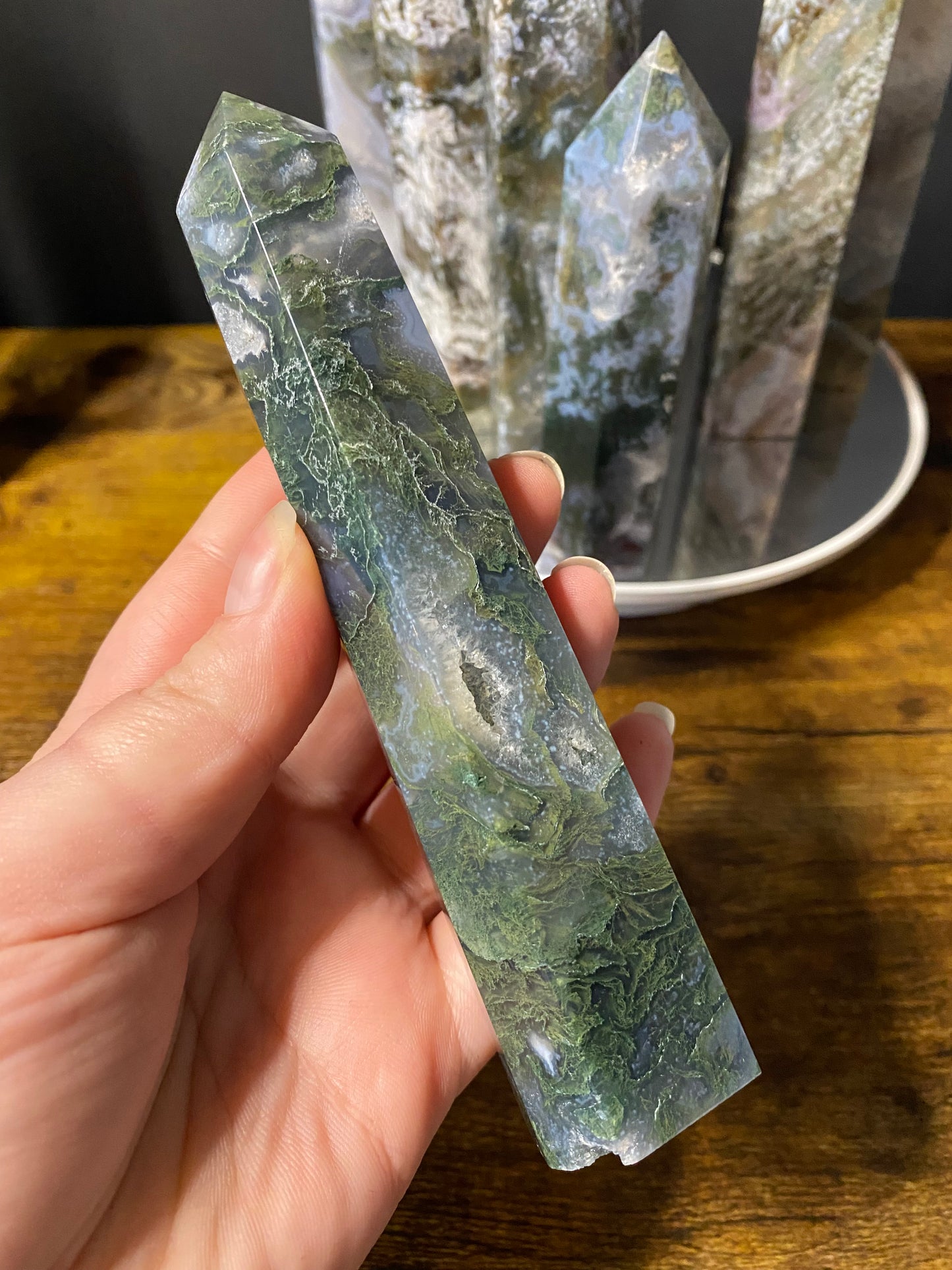 MOSS AGATE TOWERS A - H