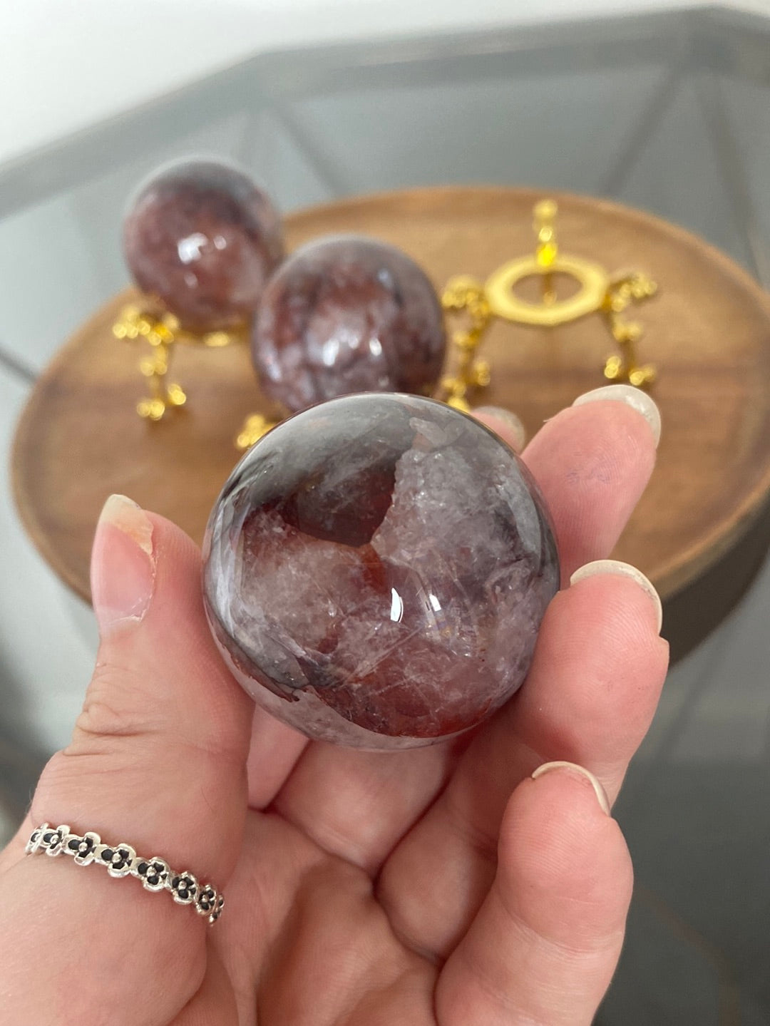 MEDIUM FIRE QUARTZ SPHERES E - G